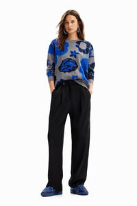Thumbnail for Desigual Women's Woman Flat Knit Thin Gauge Pullover Sweater, Material FINISHES, L im Sale