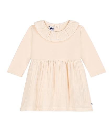 Petit Bateau Baby Mädchen Langarmkleid, Weiss Avalanche, 3 Jahre im Sale