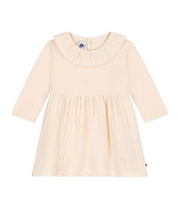Thumbnail for Petit Bateau Baby Mädchen Langarmkleid, Weiss Avalanche, 3 Jahre im Sale