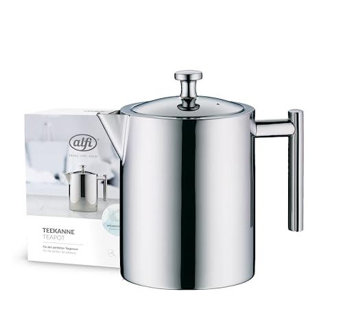 alfi TEA POT 1.40l, stainless steel insulated jug with tea strainer and tea catcher, single-walled stainless steel, durable thermos flask, ideal as a teapot for loose tea, dishwasher-safe, BPA-free on sale
