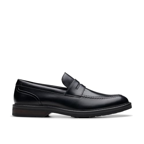 Clarks Herren Aldwin Step, Schwarzes Leder, EU im Sale