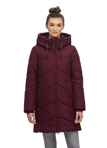Ragwear NOVISTA women's coat, parka, quilted coat, long jacket, stand-up collar, waterproof, black, on sale