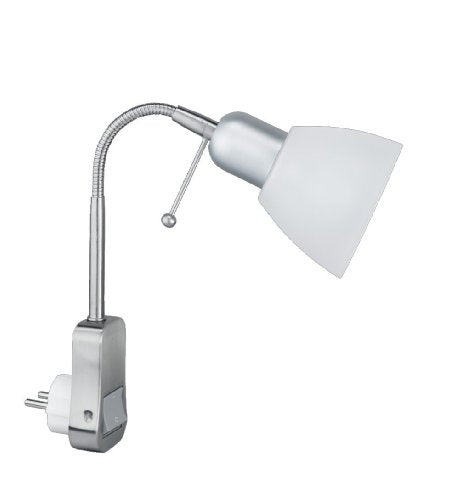 Trio Leuchten 8911211-07 Stecker-Spot 1xE14 max. 40W mit Schalter+Flexarm, Metallisch,weiß, Nickel Matt im Sale