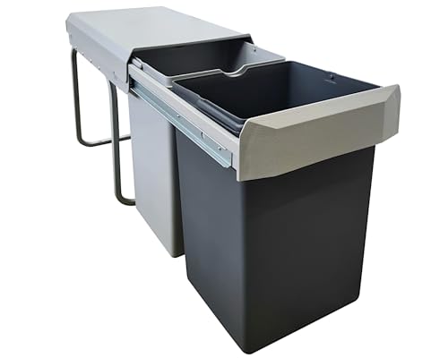 Wesco 12871 Double-Boy Einbaueimer 2 x 15 Liter Anthrazit-grau im Sale