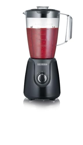 SEVERIN Stand Mixer with 1.5L Tritan Blender Jar, 2-Speed ​​Mixer with Pulse Function, Powerful Kitchen Mixer with Stainless Steel Blade, 600W, Black, SM 3707 on Sale