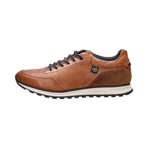 bugatti Herren Low-Top Sneaker, Männer Halbschuhe, Wechselfußbett,Sportschuhe,Freizeitschuhe,Turnschuhe,Laufschuhe,Cognac (6300),43 im Sale