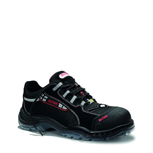 ELTEN Sicherheitsschuhe SENEX Pro ESD S3, Damen und Herren, Textil, Kunststoffkappe (leichter als Stahlkappe), leicht, sportlich, Schwarz/Rot, im Sale