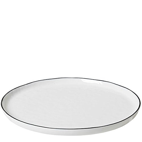 Broste Copenhagen 14533188 Salt Brotzeitteller, Porzellan, Weiß,Ø 22 x H1,5 cm im Sale