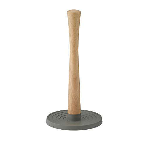 Stelton ROLL-IT Kitchen Roll Holder - Standing Roll Holder - Wooden shaft, plastic base, non-slip - Made of high-quality rubber wood &amp; silicone - Modern Scandinavian design - Grey on sale