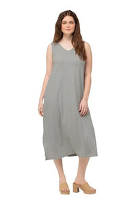 Thumbnail for Ulla Popken Damen Sleeves Interlock Dress 829148 Kleid, Grau, 54-56 EU im Sale