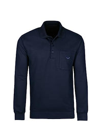 Thumbnail for TRIGEMA Herren Langarm Polo aus Sweat-Qualität,Navy,4 im Sale