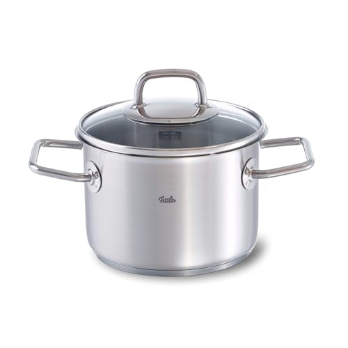 Fissler Viseo / stainless steel pot (2.1 - Ø 16 cm) with glass lid, internal scale, pouring rim, induction cooking pot, energy-saving, for all stove types - also induction on sale