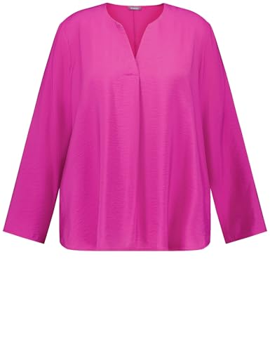 Samoon Damen Fein Schimmernde Bluse Langarm, 3/4 Arm unifarben Amazing Pink 50 im Sale