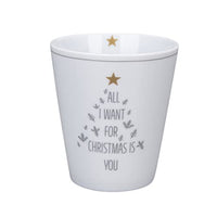 Thumbnail for Krasilnikoff - Becher, Kaffeebecher, Happy Mug - All I Want for Christmas - Porzellan - weiß - (ØxH) 9 x 10 cm im Sale