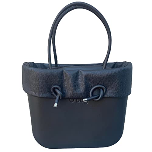 Schwarze große O-Tasche mit Rand und schwarzer Tasche mit Doppelgriff an der Schulter, Schwarz , 31x39x14cm im Sale