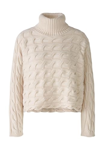 Oui Damen Rollkragenpullover Baumwollmischung Oversized geschnitten Uni Freizeit, Lounge/Homewear Rollkragen Rollkragen Baumwollmischung im Sale
