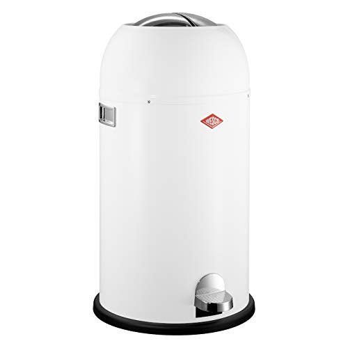 Wesco 184 631 Kickmaster waste bin 33 liters white, 37.5 x 37.5 x 69 cm