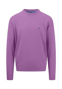 Thumbnail for FYNCH-HATTON fine-knit O-neck sweater made of 100% cotton Orient red/ on sale