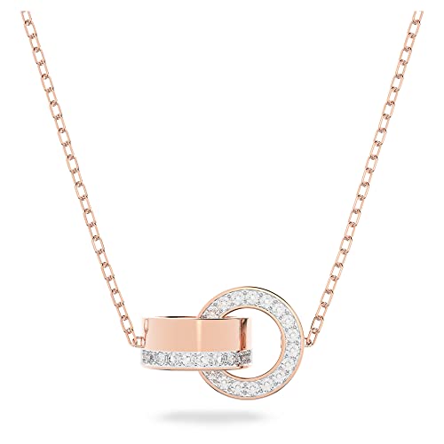 Swarovski Hollow Necklace Rose Gold for Women with Pendant with White Zirconia Crystals, 5636496 on Sale