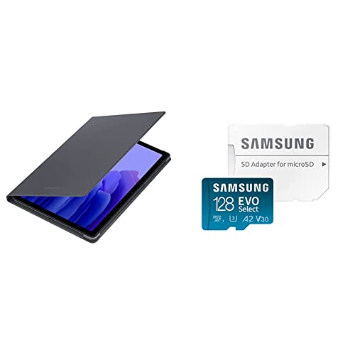 Samsung Book Cover EF-BT220 for Galaxy Tab A7 Lite &amp; EVO Select 128GB microSDXC UHS-I U3 130MB/s Full HD &amp; 4K UHD Memory Card incl. SD Adapter (MB-ME128KA/EU) Blue on Sale