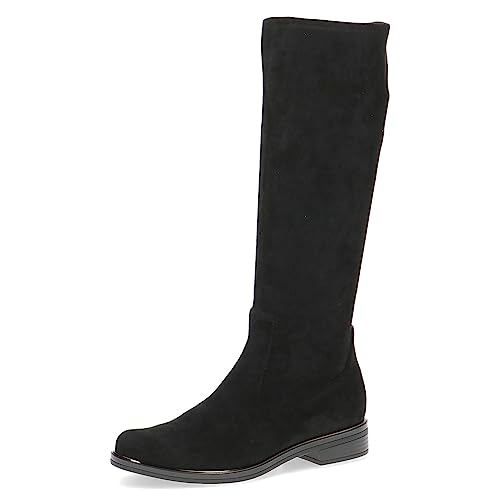CAPRICE Women's High Boots without Heel, Knee-High Vegan, Black (Black Stretch), EU on Sale