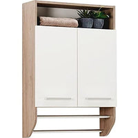 Thumbnail for Pelipal Badezimmer Hängeschrank Quickset 380 in Sanremo Eiche Terra quer Nachbildung, 60 cm breit | Bad Handtuchhalterschrank mit 2 Türen, 2 Handtuchhalterstangen und 1 Einlegeboden im Sale