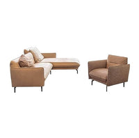 Thumbnail for Hülsta Polstergruppe HS 430 Sofa Leder 556/22 Beige Sessel Stoff 088/47 Beige Braun im Sale