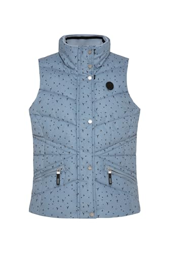 SOCCX Damen Steppweste mit filigranem All Over Print Cool Grey im Sale