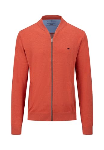 FYNCH-HATTON fine-knit cardigan with college collar Orient red/ on sale