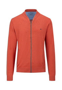 Thumbnail for FYNCH-HATTON fine-knit cardigan with college collar Orient red/ on sale