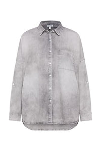 Thumbnail for SOCCX Damen Oversized Denim-Bluse mit Print Blue Vintage S/ im Sale