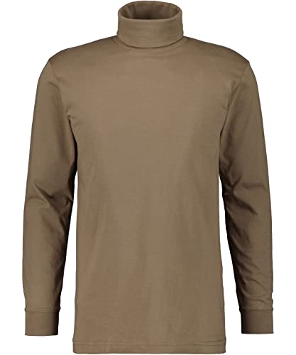 RAGMAN Herren Basic Rollkragenshirt Langarm , Kastanie-089 im Sale
