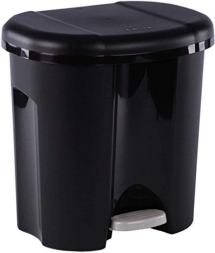 Rotho Duo waste bin 2x 10l for waste separation with lid, plastic (recycled PP) BPA-free, black, 2 x 10l (39.0 x 32.0 x 40.5 cm) on sale