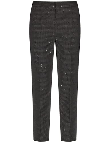 Gerry Weber Damen Elegante Hose mit Pailletten unifarben 7/8 Länge Schwarz 38 im Sale