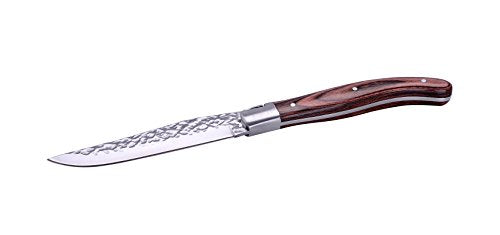 LAGUIOLE 16220 6-piece steak knife set with polished bolsters and hammered blade Momuy knife, stainless steel, silver, 15 x 8 x 6 cm on sale