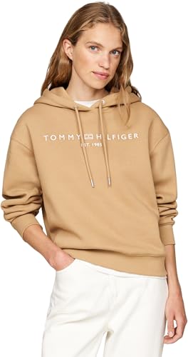 Tommy Hilfiger MDRN REG Corp Logo Hoodie Pullover-Kapuzenpulli Damen, Blau (Desert Sky), im Sale