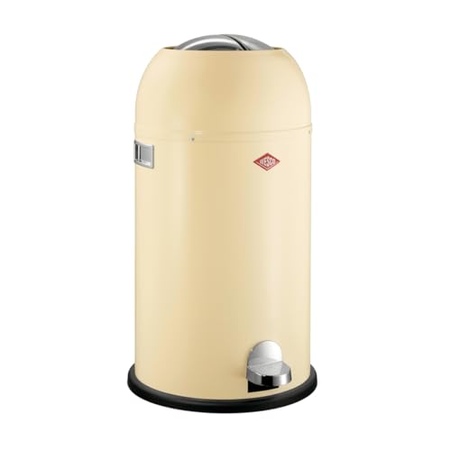 Wesco Kickmaster waste bin in almond color, powder-coated sheet steel, built-in damper, 33 liter volume, large opening on sale