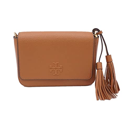 Tory Burch 84778 Classic Tan Quaste Thea Web Flap Crossbody Damen Tasche im Sale