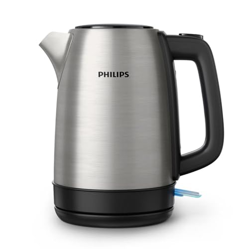 Philips Daily Collection Metall Wasserkocher – 1,7L, Leuchtanzeige, 360°-Basis, Mikro-Sieb-Filter, Flaches Heizelement, Sprungdeckel, Energiesparend, Sicheres Design, Schnelles Aufkochen (HD9350/90) im Sale