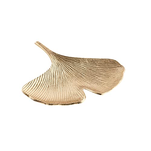 BUTLERS Deko-Schale Ginkgoblatt 23 x 22cm aus Aluminium Gold -GOLDEN Nature- Moderne Tischdeko & Unterteller | ideal als Kerzenteller Kerzenuntersetzer für Herbst, Advent, Weihnachten im Sale