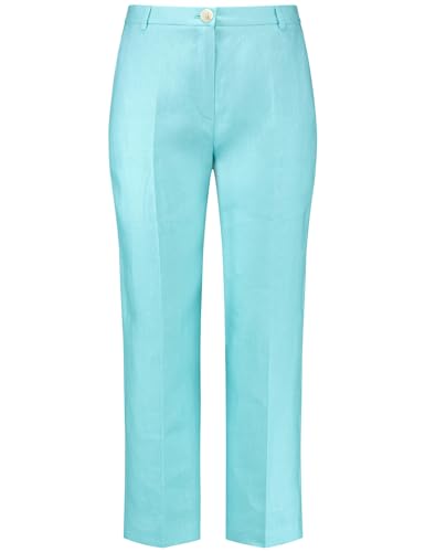 Gerry Weber Damen Schlichte 7/8 Hose mit Bügelfalten unifarben 7/8 Länge Aqua Splash 40 im Sale