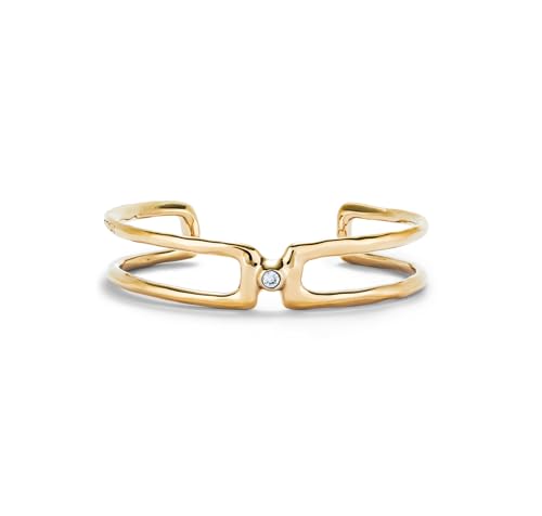 UNO de 50 Double Bracelet with 18-karat gold and white topaz, Mediano, Gold, No gemstone on sale