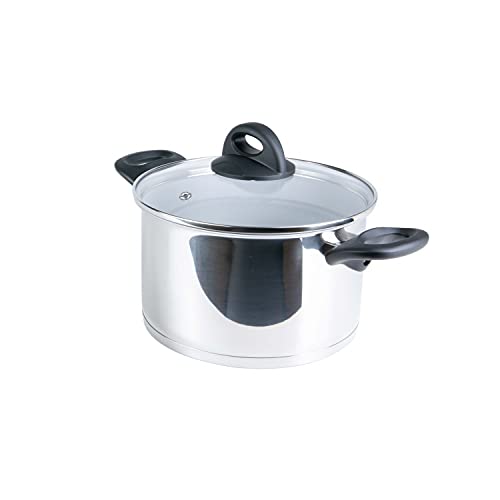 Genius Cerafit Steel Kochtopf 20cm + Glasdeckel - Edelstahl-Topf beschichtet mit 3,5l Fassungsvolumen | Nudeltopf für alle Herdarten & Induktion | Sandwichboden mit Aluminiumkern im Sale