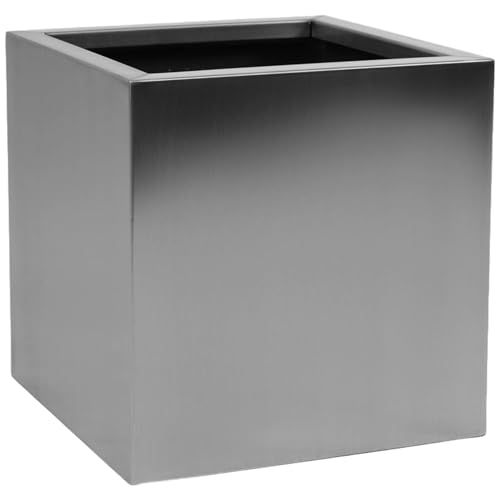 VIVANNO planter flower pot planter cube stainless steel weatherproof rustproof 50 x 50 x 50 cm on sale