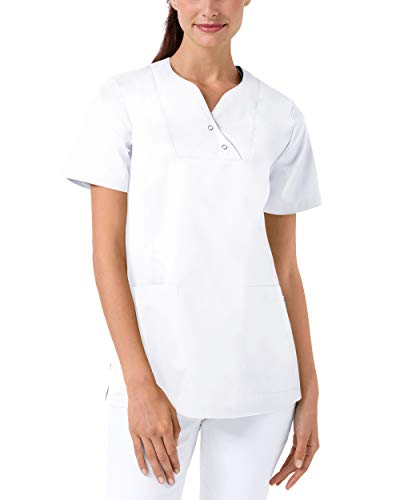 CLINIC DRESS Schlupfkasack Damen-Kasack mit extra Mehrweite im Hüftbereich Curvy Schnitt 2 Seitentaschen Seitenschlitze 95 Grad Wäsche türkis 50 im Sale