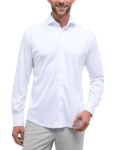 ETERNA Modern Fit 1863 Shirt Long Sleeve Shark Collar Jersey White on Sale