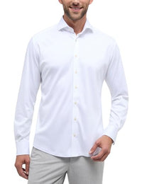 Thumbnail for ETERNA Modern Fit 1863 Shirt Long Sleeve Shark Collar Jersey White on Sale