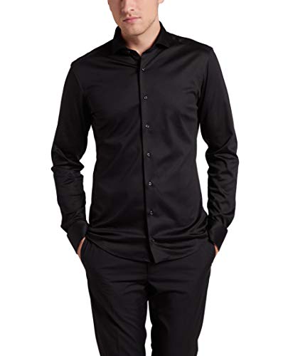 ETERNA Slim Fit 1863 Hemd Langarm Haifischkragen Jersey schwarz im Sale