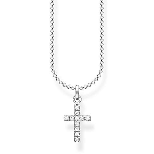 Thomas Sabo Damen Halskette Kreuz pavé silber 925 Sterlingsilber, 38-45 cm Länge im Sale