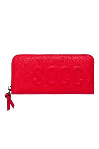 Thumbnail for SOCCX Women's Large Wallet with Embossed Logo Black None on Sale